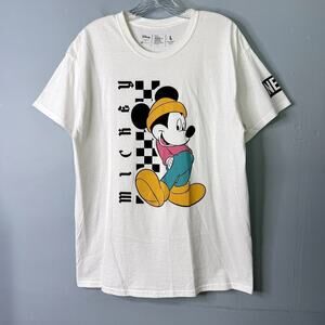 Disney Collection by Neff Retro Hip Hop Mickey Mouse White T-Shirt Unisex Size L